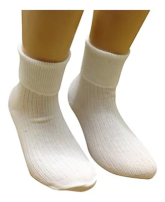 £4.75 • Buy GIRLS 6 Pairs TURN OVER TOP WHITE ANKLE SOCKS *ALL SIZES AVAILABLE *BUY BRITISH