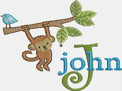 SALE Machine Embroidery Designs  Monkey Font Alphabet Monogram Children Gift  • $11.95
