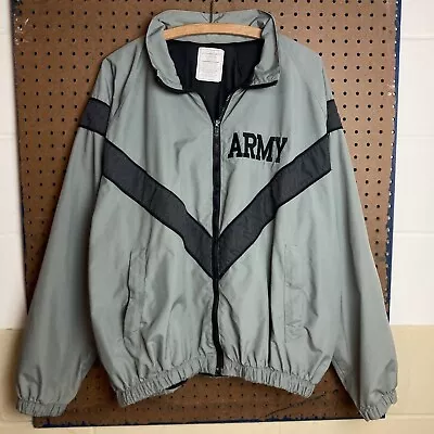 Vintage US Army PT IPFU Jacket JWOD Nylon Size Medium Regular Gray Reflective • $23.80