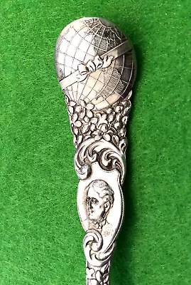 RARE! Chicago Globe Masonic Temple World Fair Lady Sterling 5.7  Souvenir Spoon • $32.80