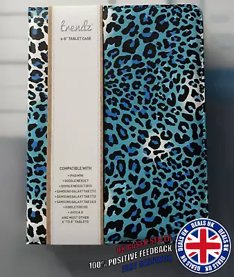 Universal Tablet Case 6-8 Inch With Stand - Blue Animal Print - Apple IPad Mini • £3.75
