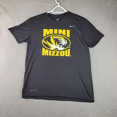 Missouri Tigers Shirt Mens Large Black Nike NCAA Football Sports Logo Dri Fit • $15