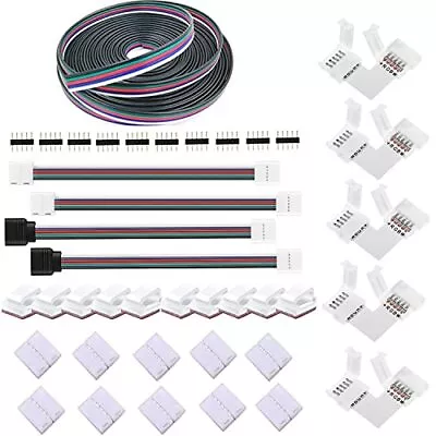 5050 Rgb 12mm 5pin Led Strip Connector Kit Includes 16.4 Ft / 5 M Extension Wire • $18.49