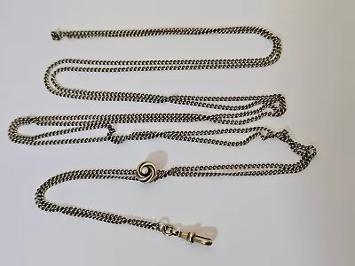 Antique Pocket Watch Chain Sterling Silver And Gold Plated Watch Holder ! (BR22) • $80