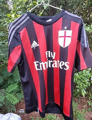 AC MILAN Youth  XL  Soccer Futbol Jersey Black And Red Nice See Pics  • $14