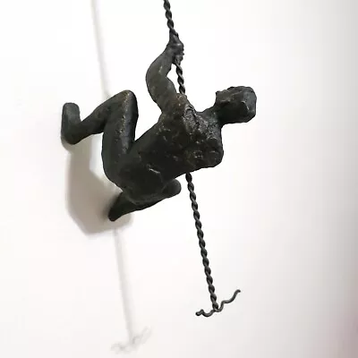 Climbing Man Iron Wall Mounted Brutalist Contemporary Metal Wall Art Bronze 43 H • $49.95