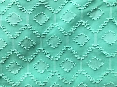 Vtg Textured Tufted Chenille Semi Sheer Dress Fabric 4 Yards Doll Craft Curtain • $22.97