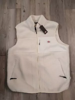 NEW Dickies Workwear Sherpa Cream White Vest - Large  • $30
