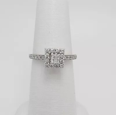 Zales 1/2CT Princess Diamond Solitaire Engagement Wedding Ring 14K White Gold • $399.99