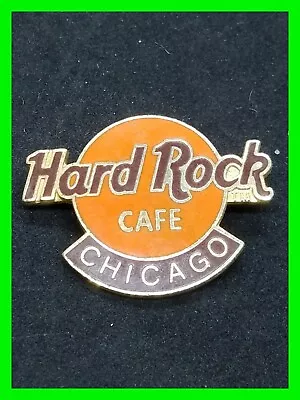 Vintage Enamel Hard Rock Cafe Pin ~ Chicago Orange And Gold Tone • $24.99