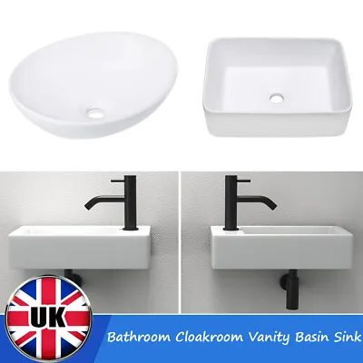 Bathroom Cloakroom Vanity Wash Basin Sink Countertop / Wall Mount Modern Various • £26.90