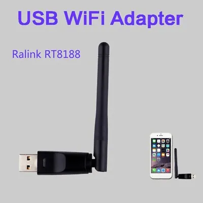 USB WiFi Dongle Network Adapter RT5370-2DB Wireless 2.4G Lan Receiver Ralink5370 • £4.94