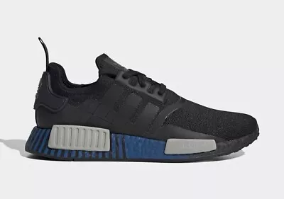 Adidas NMD R1 Black Lush Blue Boost Casual Shoes Sneakers Mens Size US 8.5 New ✅ • $150