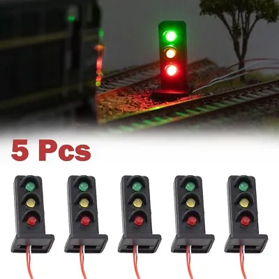 5Pcs Model Train Signals Lights For OO HO Scale Perfect For Building Layouts • $11.56