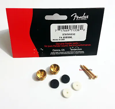 Genuine Fender  Vintage Style  Guitar & Bass Strap Buttons Set/Kit/Pair - GOLD • $12.87