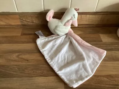 Matalan Swan Baby Comforter Pink / White Princess Pink Crown Blankie Soother • £5.50