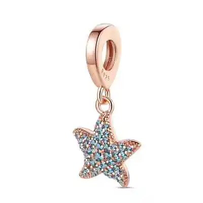 $26.90 • Buy STARFISH ROSE GOLD S925 Sterling Silver Charm By Charm Heaven