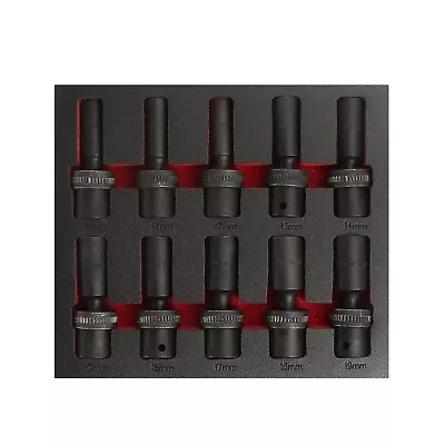 10 Pc 1/2 Inch Drive 6 Point Deep Universal Impact Socket Set Metric Size • $62