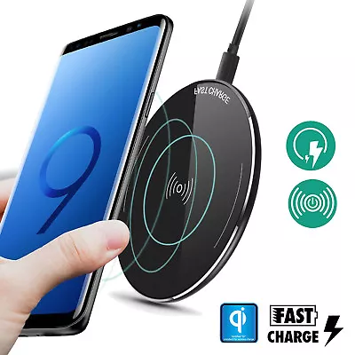 Genuine Qi Samsung Fast Charging Wireless Charger Pad For Galaxy S8 S9 (9V 2A) • $41.78