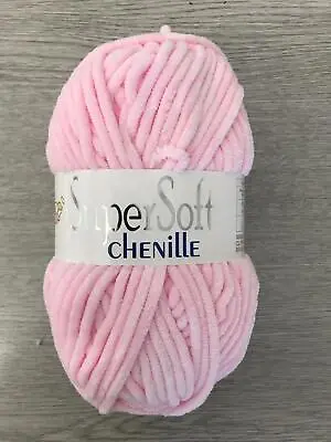  Jarol SUPERSOFT CHENILLE Knitting Wool Yarn 100g - 007 Baby Pink • £5.99