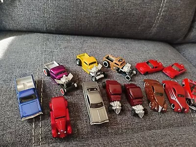 Maisto 1:64 Lot Of 14 Cars. El Camino Thunderbirds Impala Mercury Hot Rods.. • $16