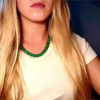 Green Beaded Necklace • $42