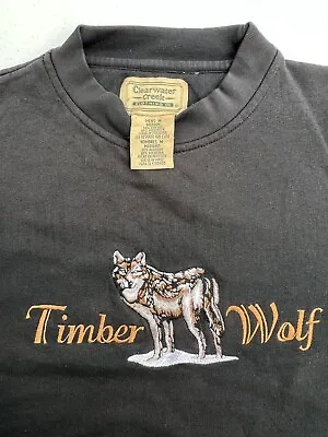 Vintage Timber Wolf Embroidered Crewneck Sweatshirt Mens S • $16