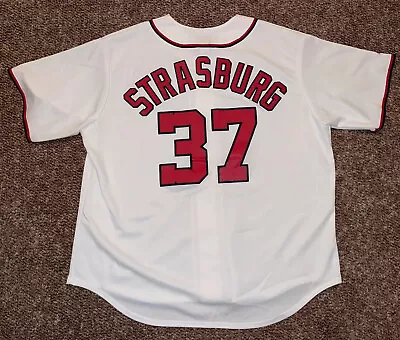 Stephen Strasburg #37 Washington Nationals MLB Majestic White Jersey Mens XXL • $39.99