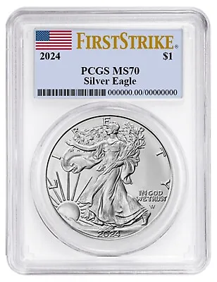 2024 1oz Silver American Eagle PCGS MS70 - First Strike Label • $51.49
