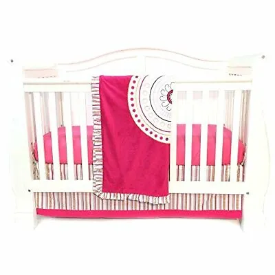 One Grace Place Sophia Lolita Infant Crib Bedding Set White/Pink/Berry/Orange • $68.96
