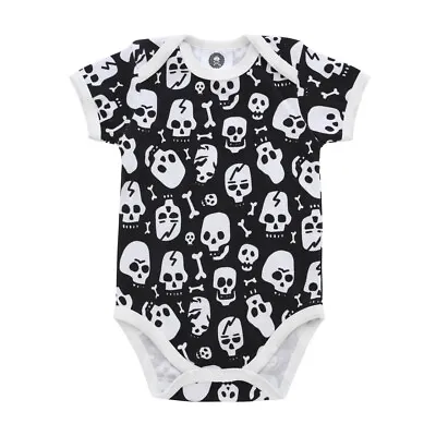 Metallimonsters Baby Skull & Bone Vest Alternative Goth Punk • £14.99