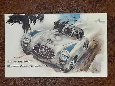 Vintage ORIG Post Card MERCEDES BENZ 300 SL III Carrera Panamericana Mexico 1952 • $29.90