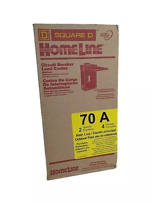 Square D Homeline 70 Amp 2-Space 4-Circuit Outdoor Main Lug Load Center • $34