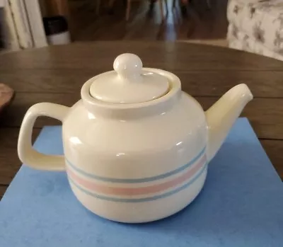 McCoy Pink And Blue Stripes Teapot And Lid 163 • $24.99