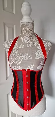 Black Fashion Cosplay Underbust Corset Waist Cincher Size Medium + Briefs • £15