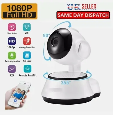 HD 1080P WIFI IP CCTV Camera Smart Home Security Night Vision Indoor Kids / Pets • £19.99