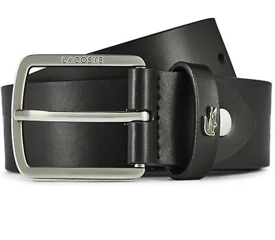 Lacoste Men's Black   Leather Belt 90-36 New • £31.99