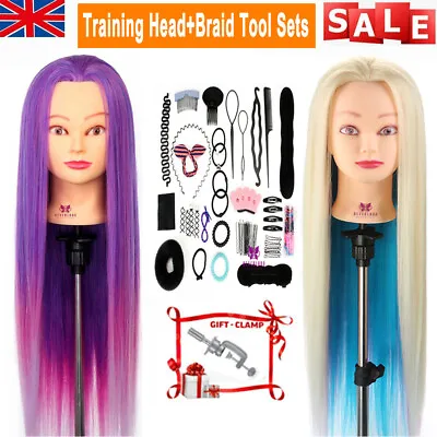 £7.99 • Buy Salon Training Head Practice Hairdressing Styling Mannequin Doll&Braid Set&Clamp