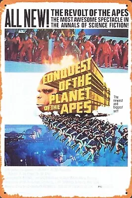 Conquest Of The Planet Of The Apes Movie Poster Artwork Tin Metal Sign • $18