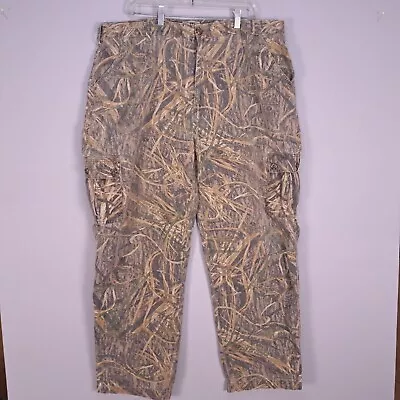 Mossy Oak Pants Mens Extra Large Cargo Camoflauge Grass Pockets Hunting • $14.99
