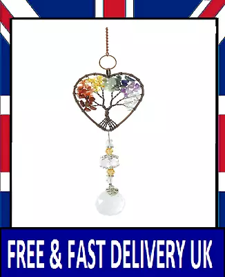 EDWINENE Crystal Rainbow Chakra Suncatcher For Window Indoor Handmade Sun Catch • £6.99