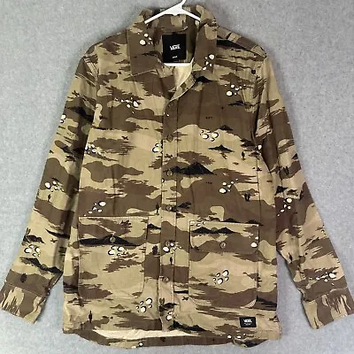 Vans Shirt Jacket Mens Medium Classic Fit Camo Button Up Army Long Sleeve Skater • $16.99