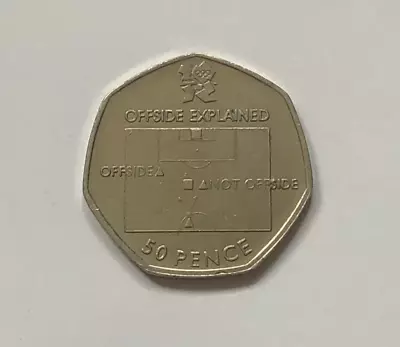 2011 LONDON OLYMPIC FOOTBALL OFFSIDE RULES 50p COIN VERY RARE CIRCULATED • £18.99