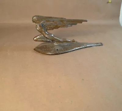 Vintage Flying Lady Winged Goddess Hood Ornament Chrome #4531 • $76