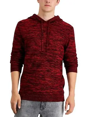 Sun + Stone Men's Solid Marled Hooded Sweater Poinsettia Red-Medium • $21.99