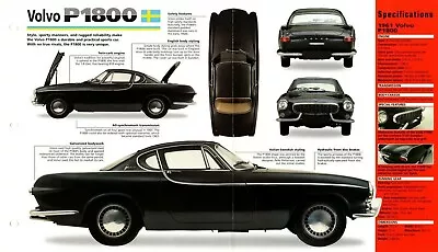 VOLVO P1800ES / P-1800 SPEC SHEET / Brochure / Pamphlet: 196019611962 • $12.99