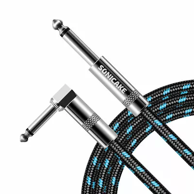 £10.44 • Buy SONICAKE 10 Ft Right Angle MONO Jack 1/4  Electric Guitar And Amp Cable UK FAST