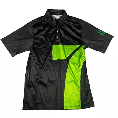 7 Eleven Uniform Snap Button Polo Shirt Mens Small Black Green • $19.99