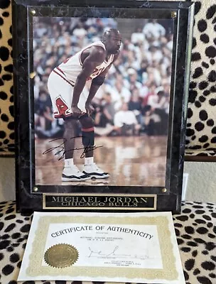 Michael Jordan Autographed Sports Plaque With Certificate Of Authentication. • $900