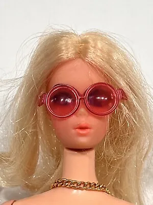 Vintage 1975 Mattel Francie #3446  MIDI BOUQUET  MOD ROUND ROSE BUBBLE GLASSES • $30